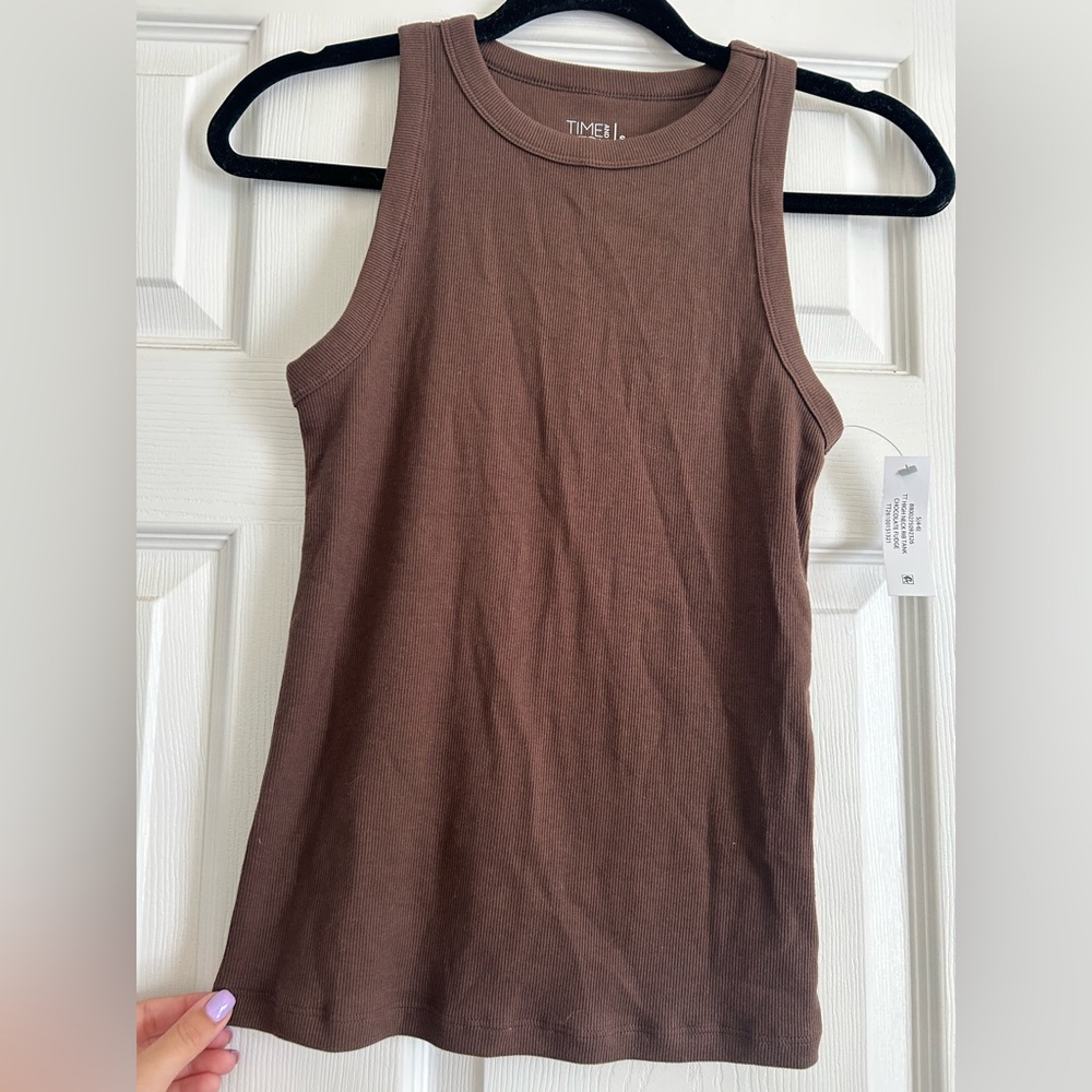 Time and Tru Chocolate Brown Tank Top